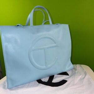 Telfar Large Shopping Bag - Pool Blue with Duster